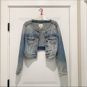 Plus Size Cropped Jean Jacket